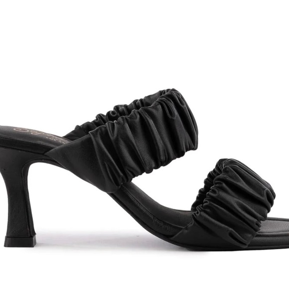 NWT SEYCHELLES “ Leeward “ Leather Square Toe Kitten Heel Mules Heels - Picture 5 of 13